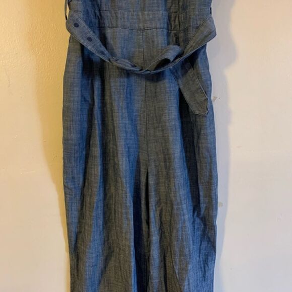 Dizzy Lizzy Chambray Jumpsuit Wide Leg Short Pants w/ Belt Sz XS Gorgeous - Picture 5 of 8